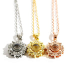 Custom Color Photo Projection Necklace Personalized Simple Style Sunflower Pendant nowadaysfashion