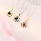 Custom Color Photo Projection Necklace Personalized Simple Style Sunflower Pendant nowadaysfashion