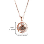 Custom Color Photo Projection Necklace Personalized Simple Style Sunflower Pendant nowadaysfashion