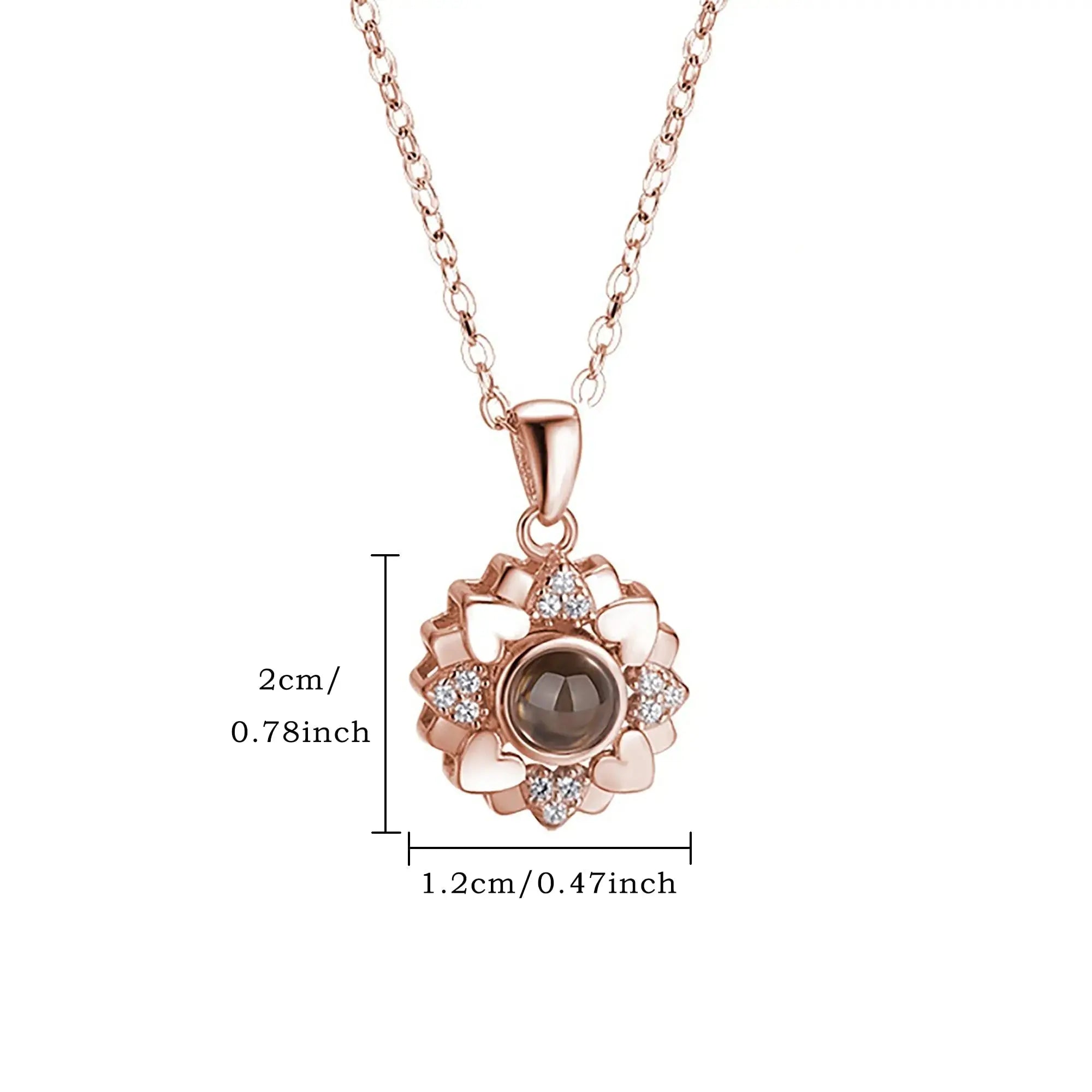 Custom Color Photo Projection Necklace Personalized Simple Style Sunflower Pendant nowadaysfashion