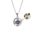 Custom Color Photo Projection Necklace Personalized Simple Style Sunflower Pendant nowadaysfashion