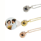 Custom Color Photo Projection Necklace Personalized Simple Style Sunflower Pendant nowadaysfashion