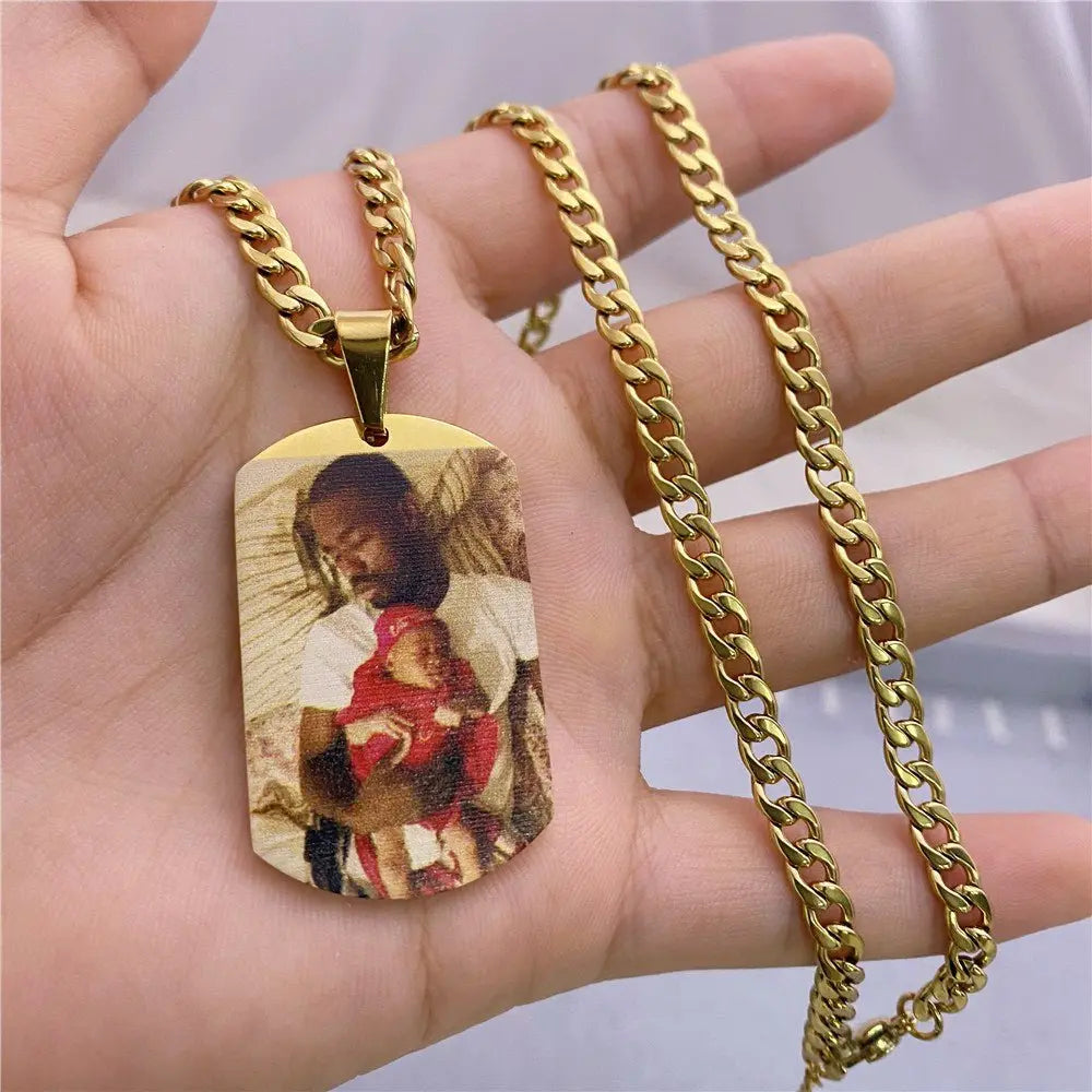 Custom Color Picture Dog Tag Necklace for Memorial Jewelry Gift nowadaysfashion