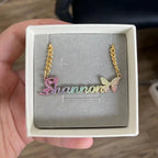 Custom Color Sticker Name Necklace Pendant nowadaysfashion