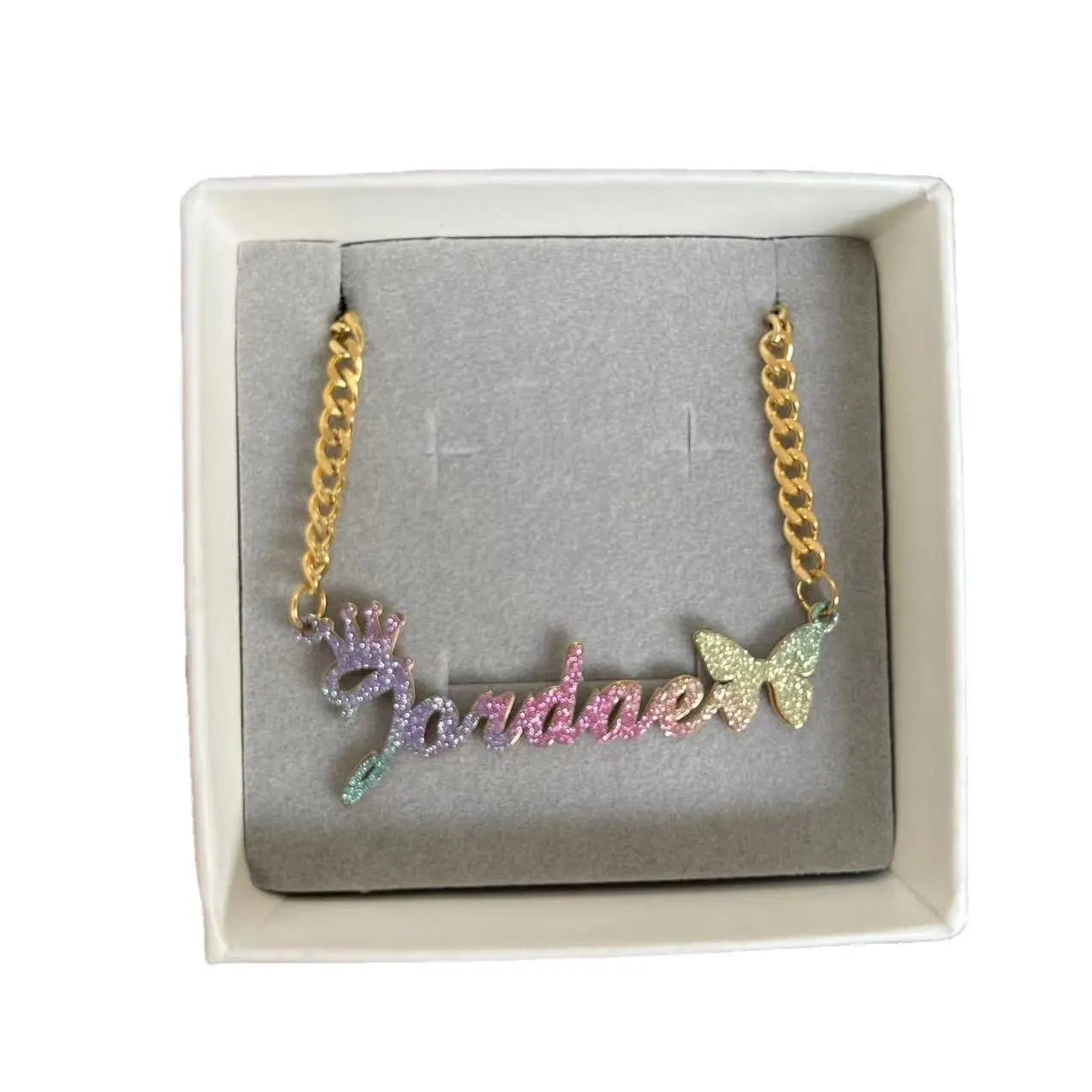 Custom Color Sticker Name Necklace Pendant - Blade & Thread