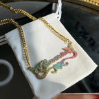 Custom Color Sticker Name Necklace Pendant nowadaysfashion