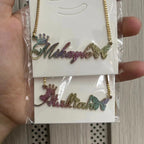 Custom Color Sticker Name Necklace Pendant nowadaysfashion