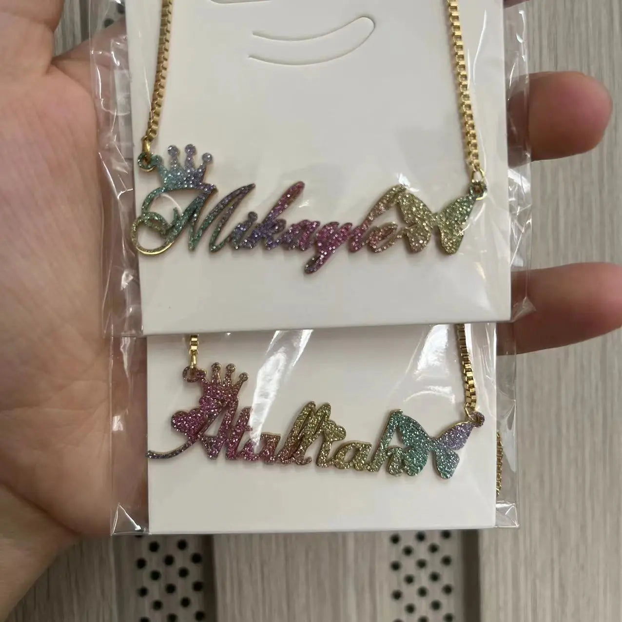 Custom Color Sticker Name Necklace Pendant - Blade & Thread