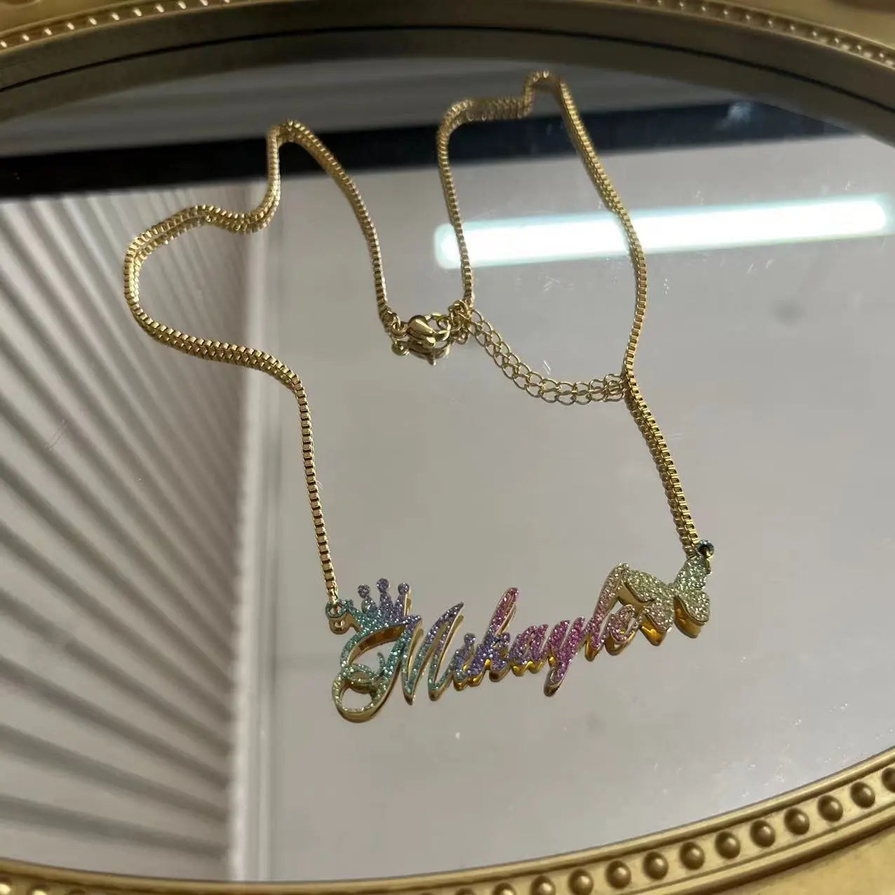 Custom Color Sticker Name Necklace Pendant - Blade & Thread