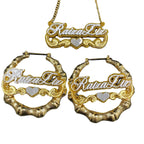 Custom creative name acrylic bamboo earrings necklace glitter set nowadaysfashion