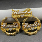 Custom creative name acrylic bamboo earrings necklace glitter set nowadaysfashion