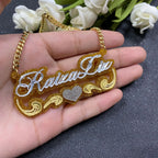 Custom creative name acrylic bamboo earrings necklace glitter set nowadaysfashion