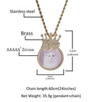 Custom Crown Round Photo Diamond Pendant Hip Hop Necklace nowadaysfashion