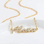 Custom Crystal Name Necklace For Women Iced Out Letter Diamond Nameplate nowadaysfashion