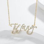 Custom Crystal Name Necklace For Women Iced Out Letter Diamond Nameplate nowadaysfashion