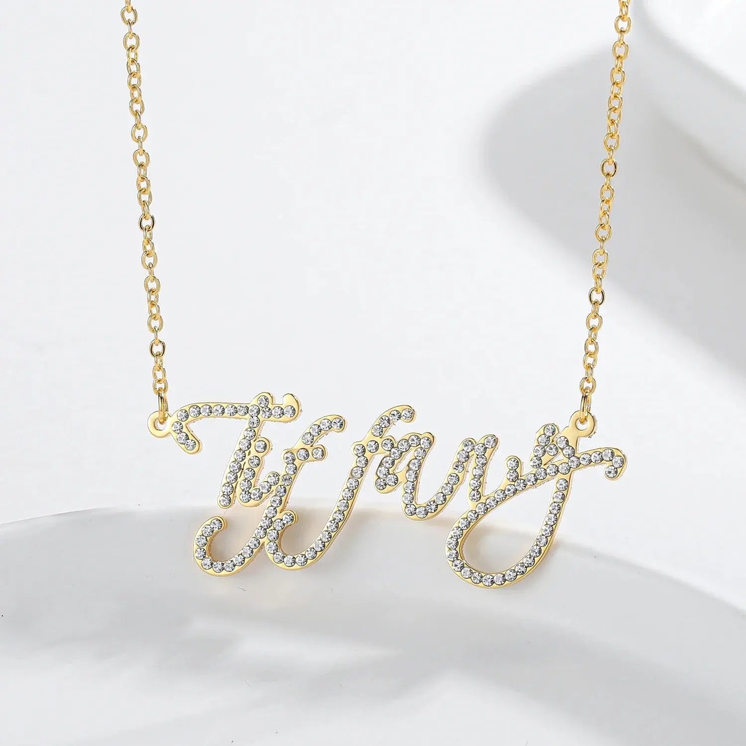 Custom Crystal Name Necklace For Women Iced Out Letter Diamond Nameplate nowadaysfashion