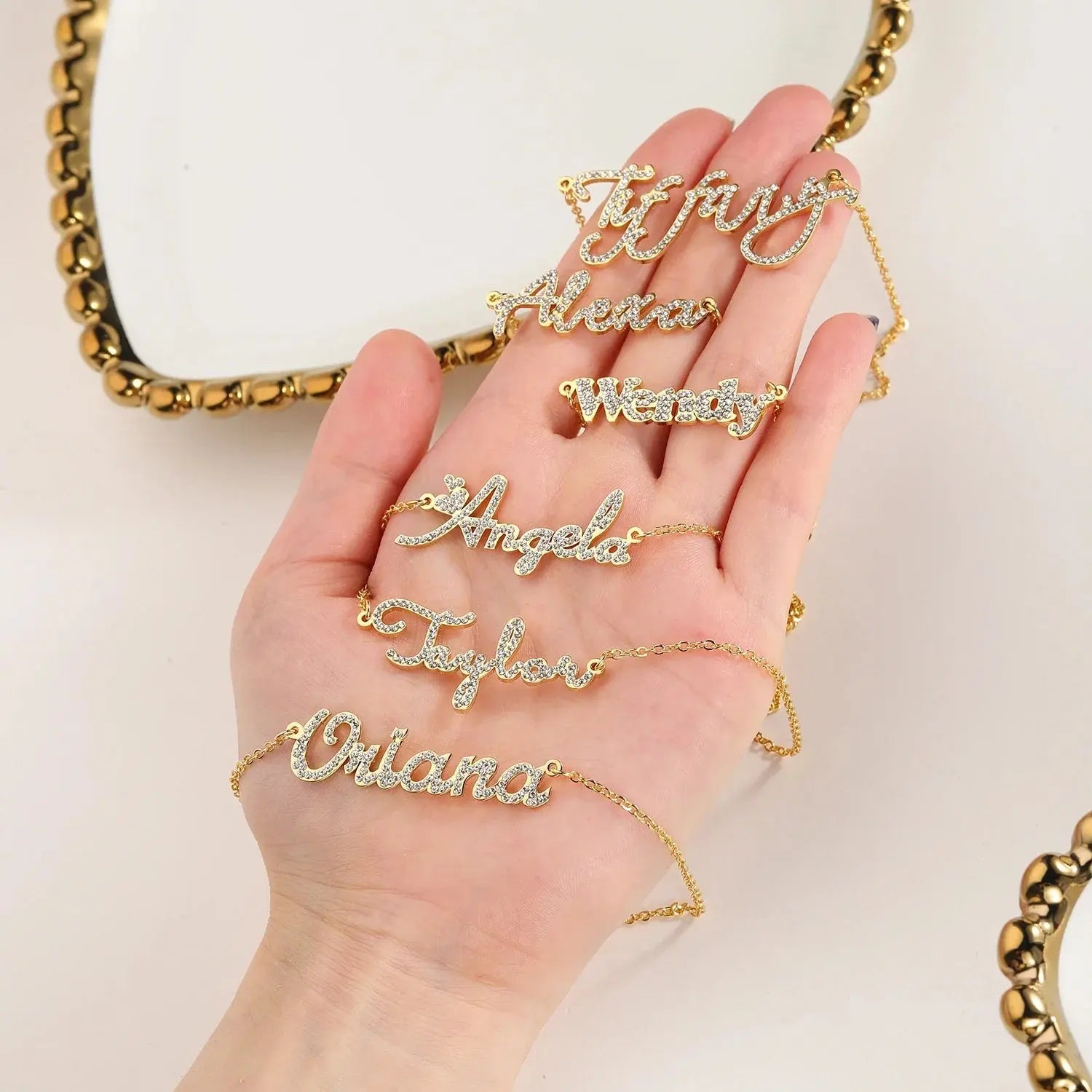 Custom Crystal Name Necklace For Women Iced Out Letter Diamond Nameplate nowadaysfashion