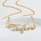 Custom Crystal Name Necklace For Women Iced Out Letter Diamond Nameplate nowadaysfashion