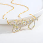 Custom Crystal Name Necklace For Women Iced Out Letter Diamond Nameplate nowadaysfashion