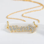 Custom Crystal Name Necklace For Women Iced Out Letter Diamond Nameplate nowadaysfashion