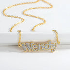 Custom Crystal Name Necklace For Women Iced Out Letter Diamond Nameplate nowadaysfashion