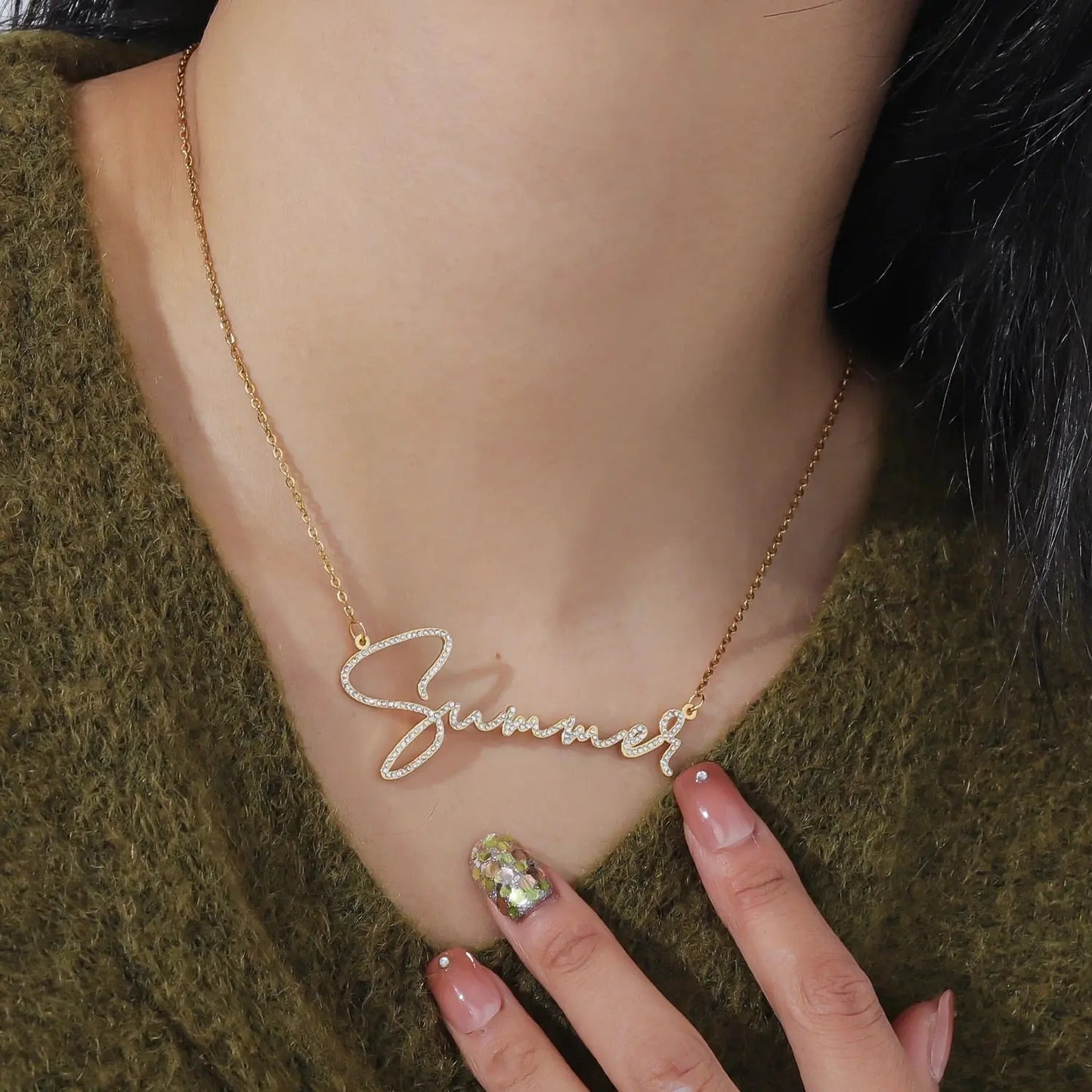 custom diamond name necklace personalized necklace - Blade & Thread