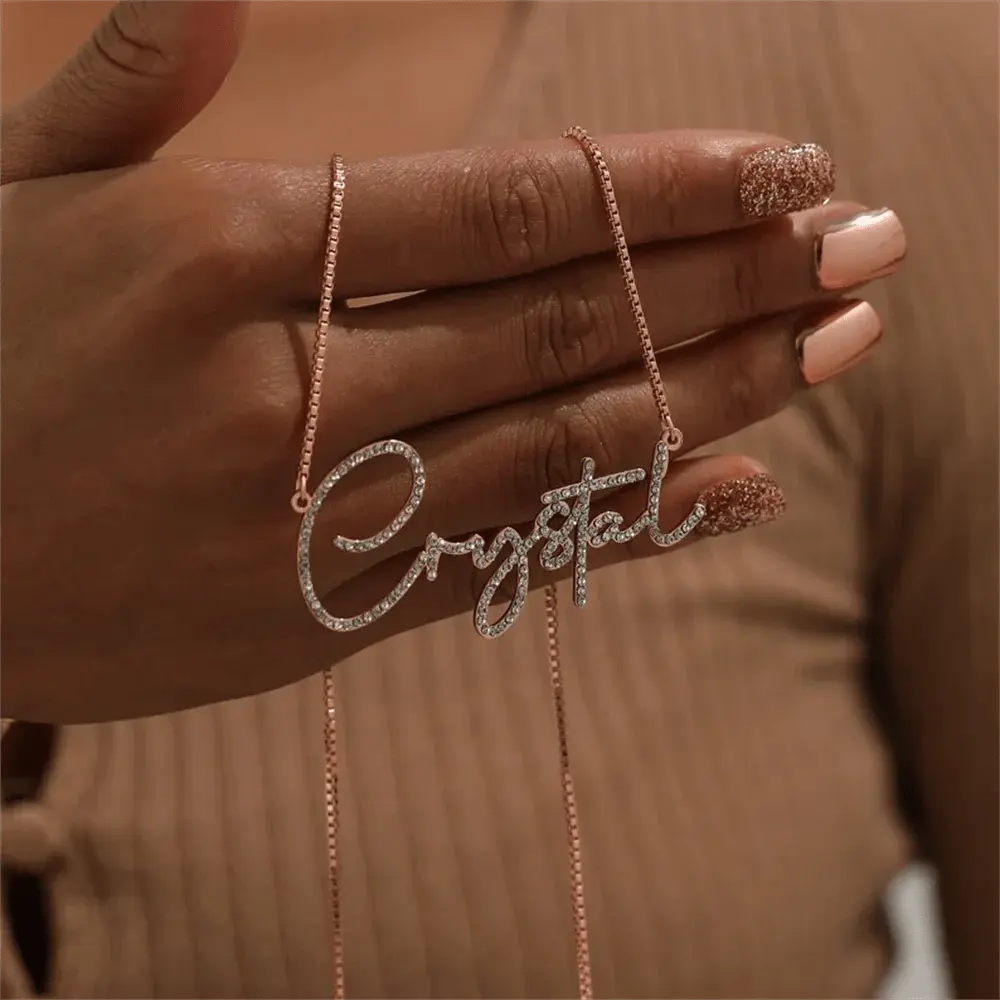 custom diamond name necklace personalized necklace - Blade & Thread