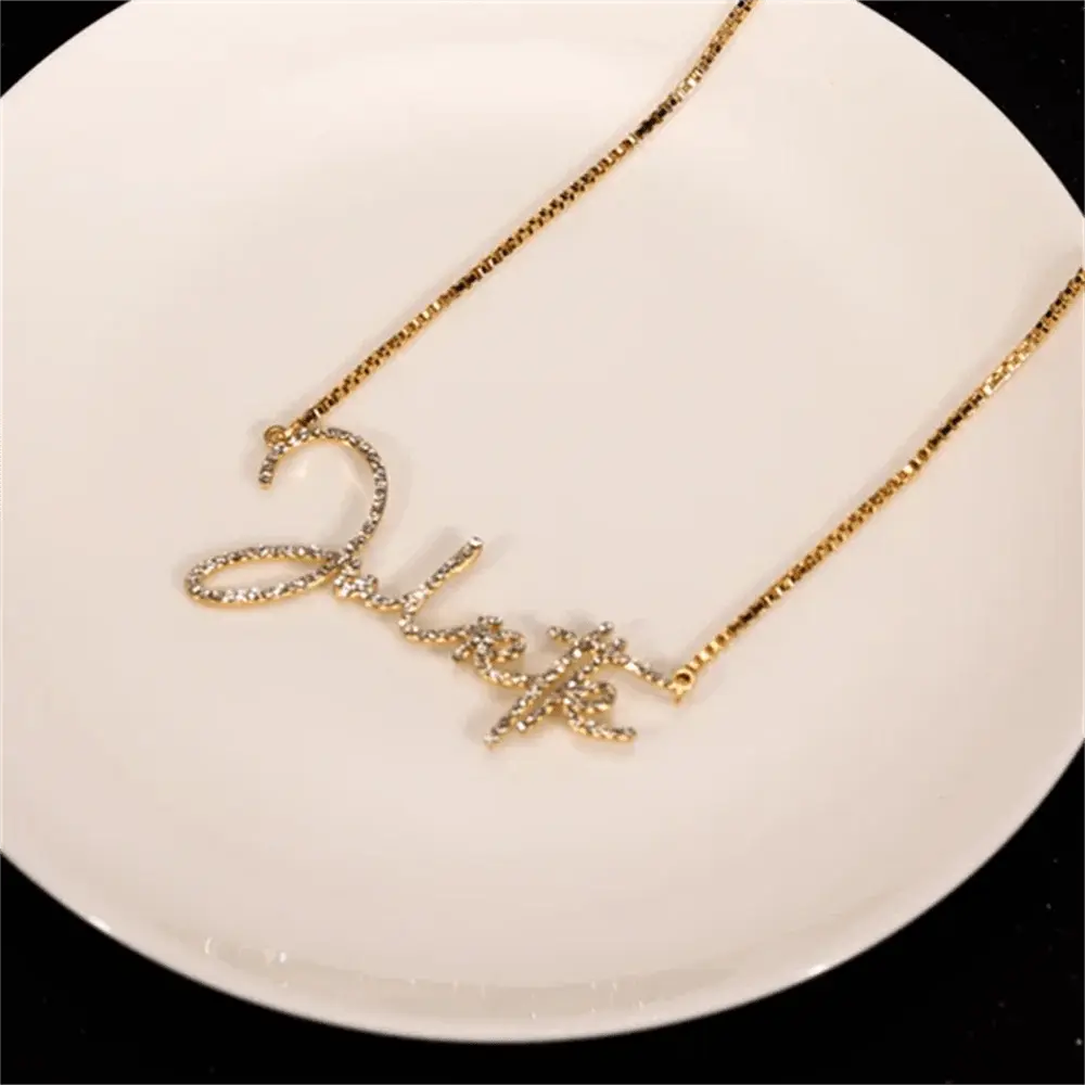 custom diamond name necklace personalized necklace nowadaysfashion