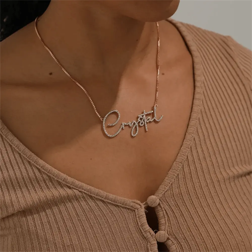 custom diamond name necklace personalized necklace - Blade & Thread