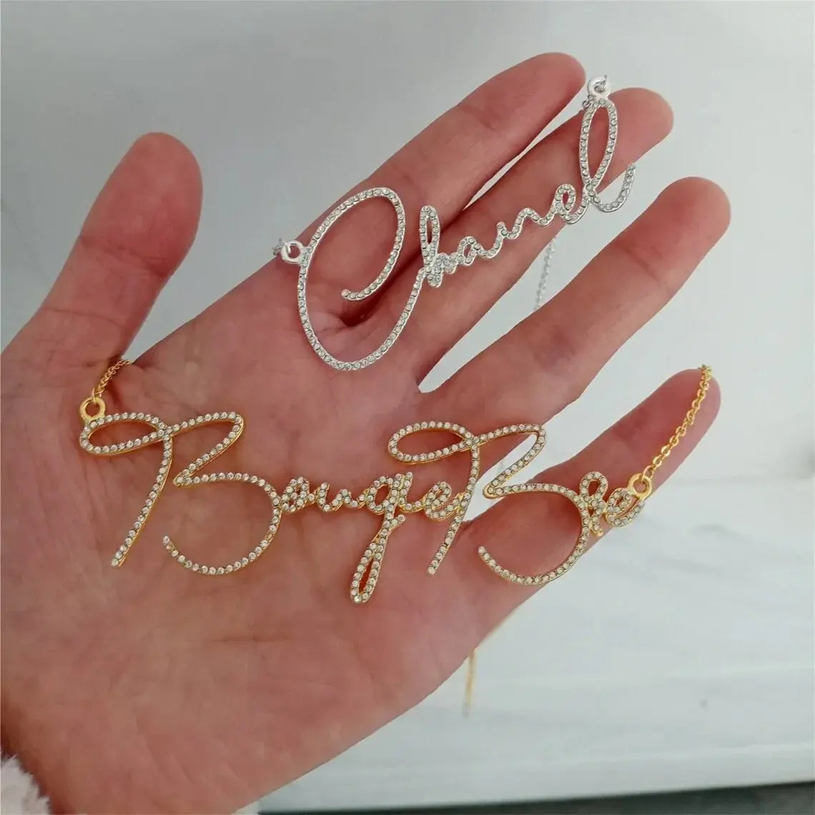 custom diamond name necklace personalized necklace - Blade & Thread