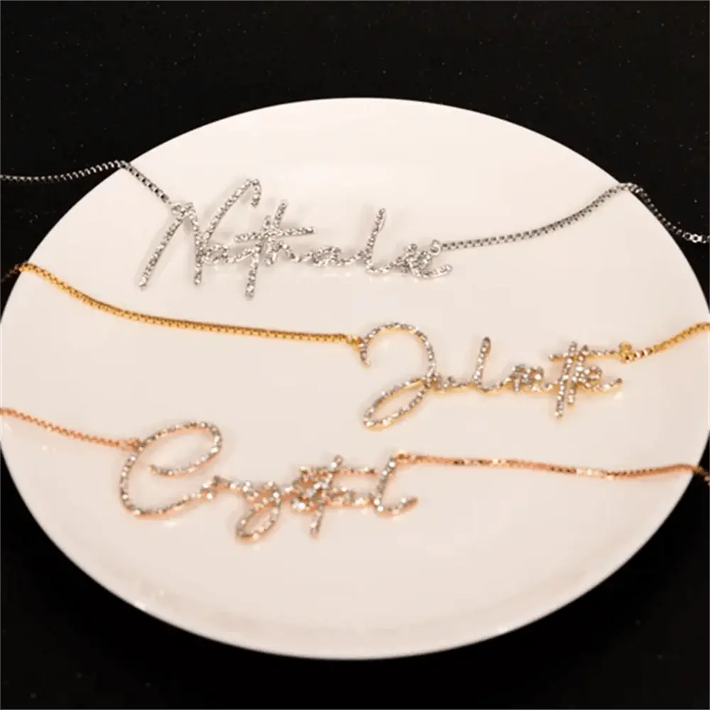 custom diamond name necklace personalized necklace - Blade & Thread