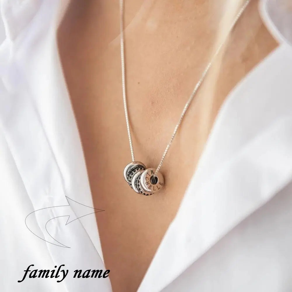 Custom Engraved Beads Necklace Personality Nameplate Family Gift nowadaysfashion
