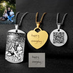 Custom Engraved Picture Photos Name Love Necklace for Women Heart Pendant nowadaysfashion