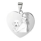 Custom Engraved Picture Photos Name Love Necklace for Women Heart Pendant nowadaysfashion