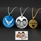 Custom Engraved Picture Photos Name Love Necklace for Women Heart Pendant nowadaysfashion