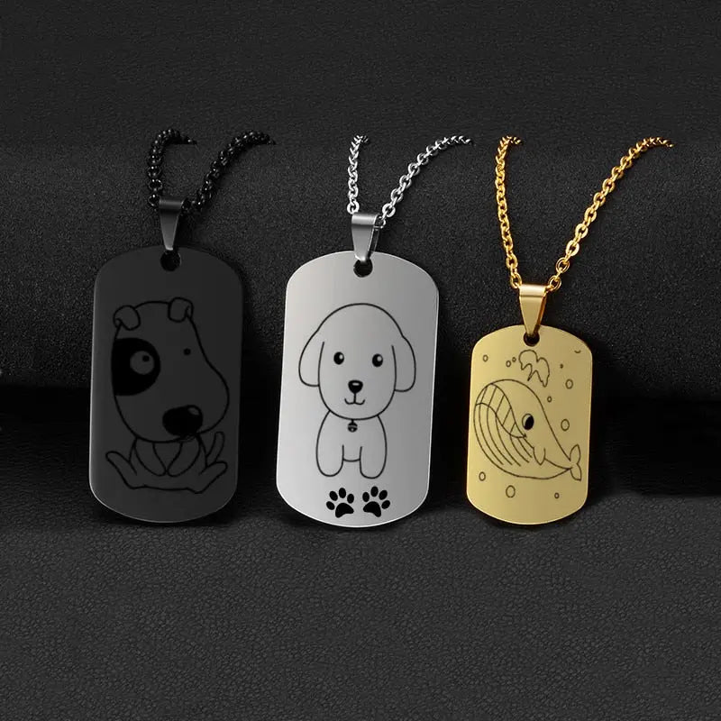 Custom Engraved Picture Photos Name Love Necklace for Women Heart Pendant - Blade & Thread