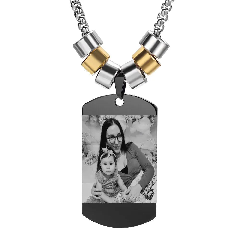 Custom Family Photo Love Necklace for Women Men Square Jewelry - Blade & Thread
