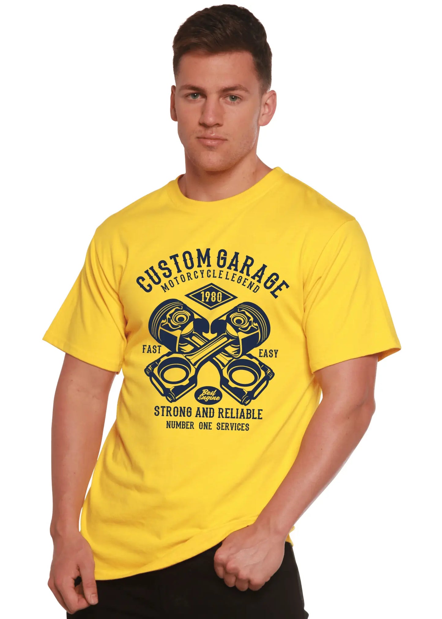 Custom Garage Men's Bamboo Viscose/Organic Cotton Short Sleeve Graphic T-Shirt - Blade & Thread