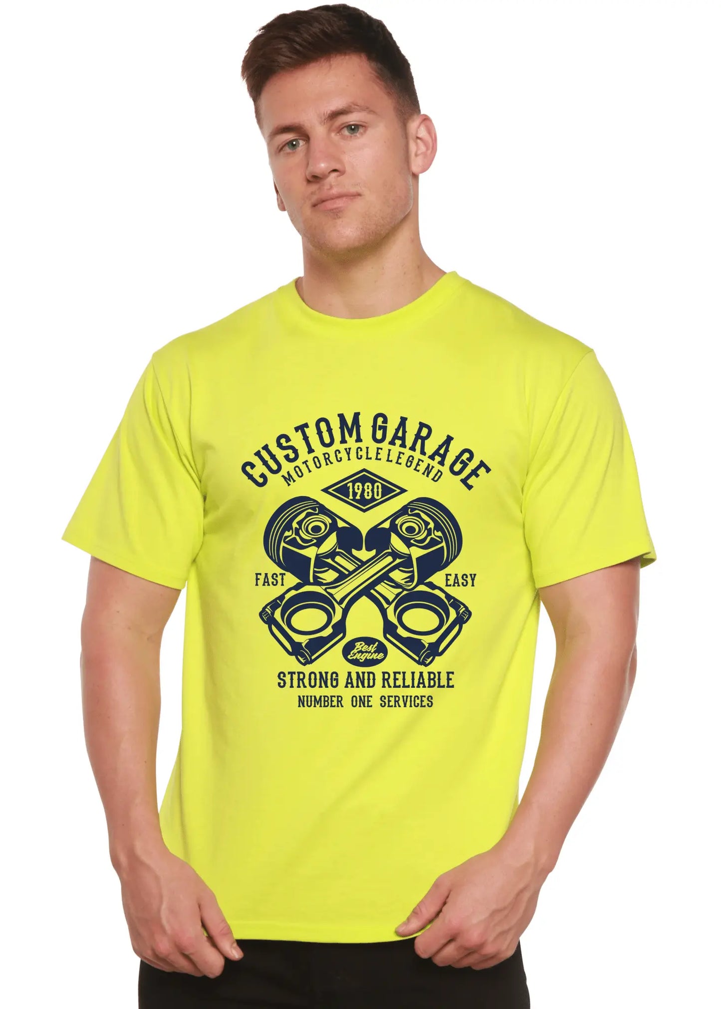 Custom Garage Men's Bamboo Viscose/Organic Cotton Short Sleeve Graphic T-Shirt - Blade & Thread