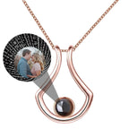 Custom Geometric Bracket Curved Projection Necklace Personalized Color Photo nowadaysfashion