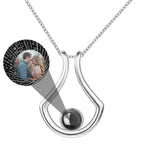 Custom Geometric Bracket Curved Projection Necklace Personalized Color Photo nowadaysfashion