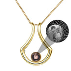 Custom Geometric Bracket Curved Projection Necklace Personalized Color Photo nowadaysfashion