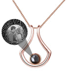 Custom Geometric Bracket Curved Projection Necklace Personalized Color Photo nowadaysfashion