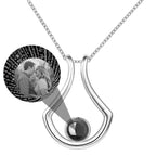 Custom Geometric Bracket Curved Projection Necklace Personalized Color Photo nowadaysfashion