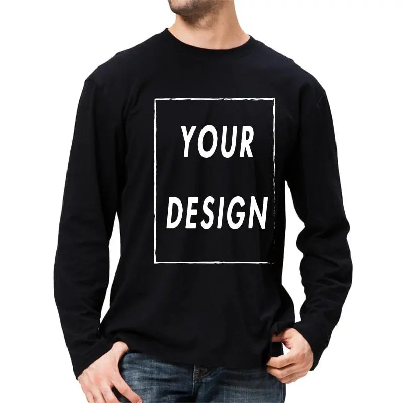 Custom Long Sleeve Shirt EU Size 100% Cotton Make Your Design Logo Text High Quality Gifts Tops nowadaysfashion