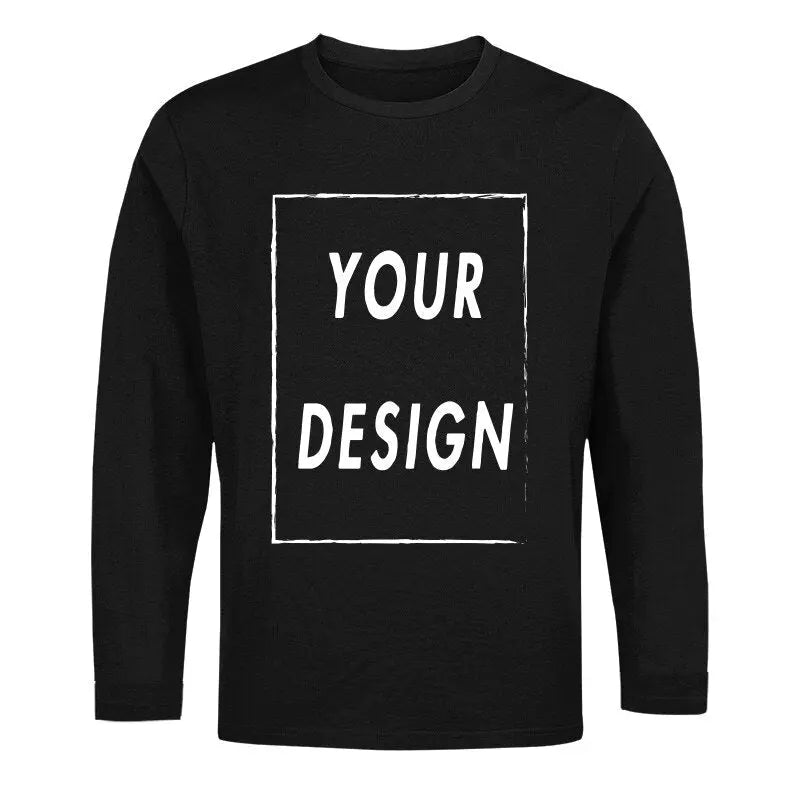 Custom Long Sleeve Shirt EU Size 100% Cotton Make Your Design Logo Text High Quality Gifts Tops - Blade & Thread