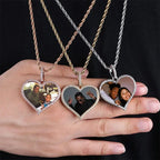 Custom Made Photo Heart Medallions Necklace & Pendant Men's Hip hop Jewelry nowadaysfashion