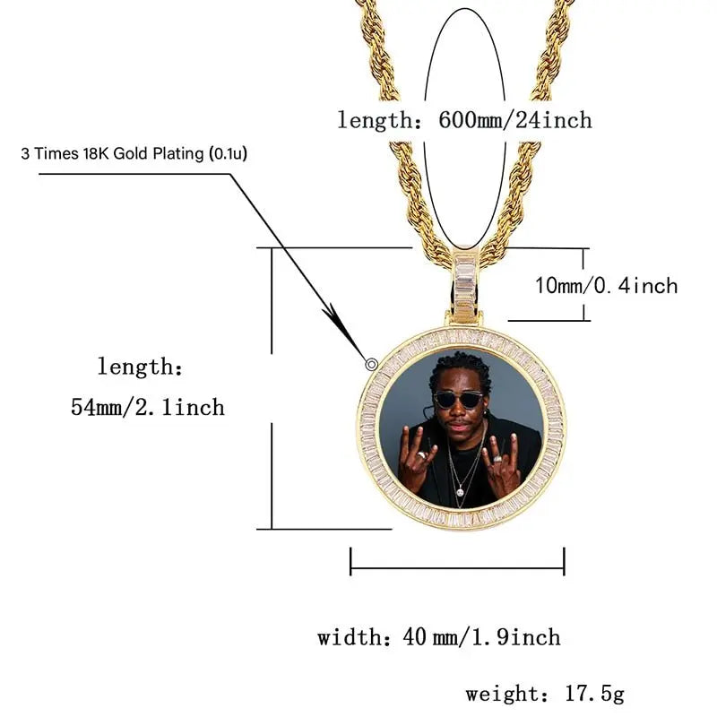 Custom Made Photo Medallions Necklace & Pendant With Hip hop Jewelry - Blade & Thread