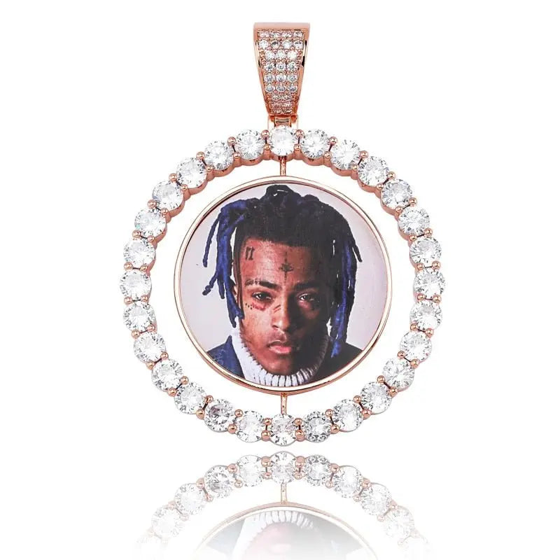 Custom Made Photo Rotating double-sided Medallions Pendant Necklace Men's Hip hop Jewelry - Blade & Thread