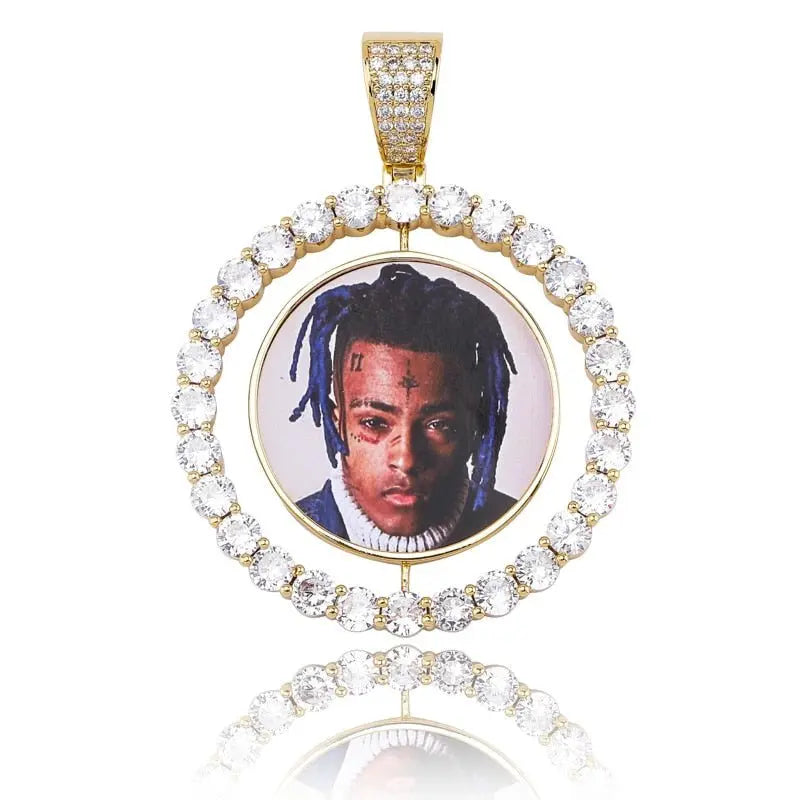 Custom Made Photo Rotating double-sided Medallions Pendant Necklace Men's Hip hop Jewelry - Blade & Thread
